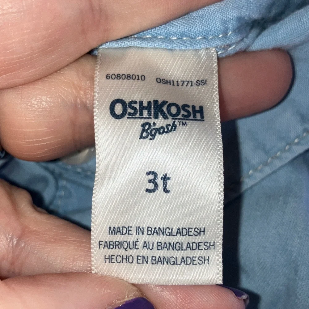 🎉4 for $20 OshKosh B'gosh Baby Denim Shirt Dress With Tulle Skirt, Size 3T